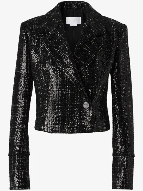 Genny veste crop en tweed à sequins