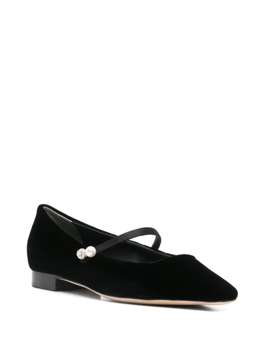 Rodo velvet ballerina shoes - Zwart