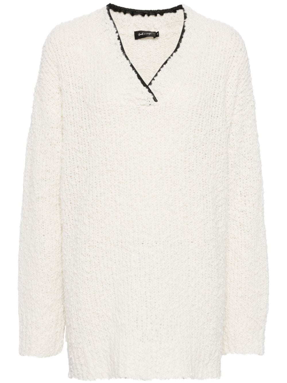 Shop Tout A Coup V-neck Jumper In Neutrals