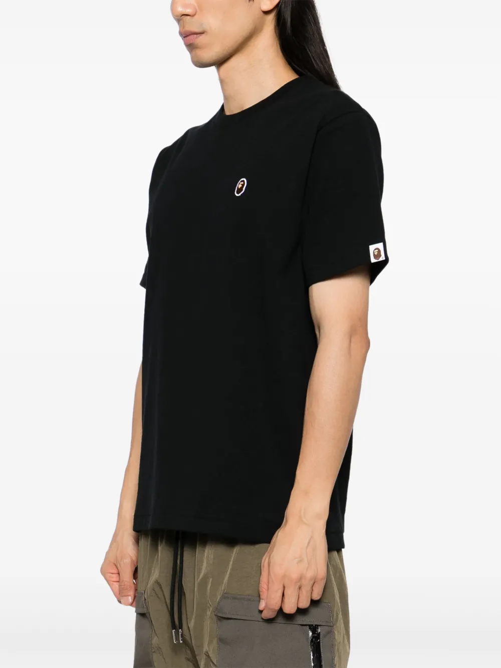 A BATHING APE T-shirt met logopatch Zwart