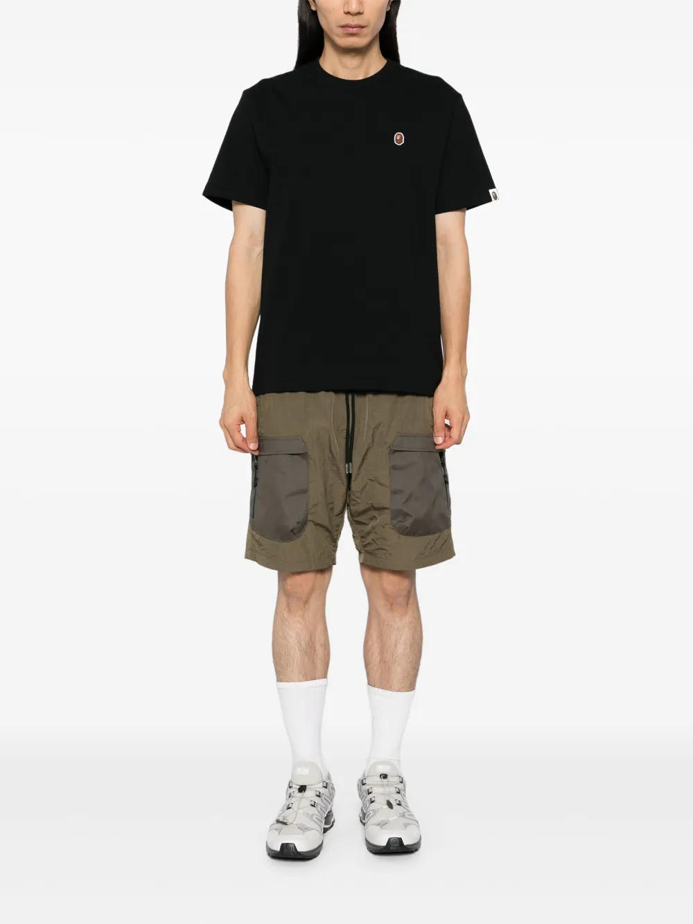 A BATHING APE T-shirt met logopatch - Zwart