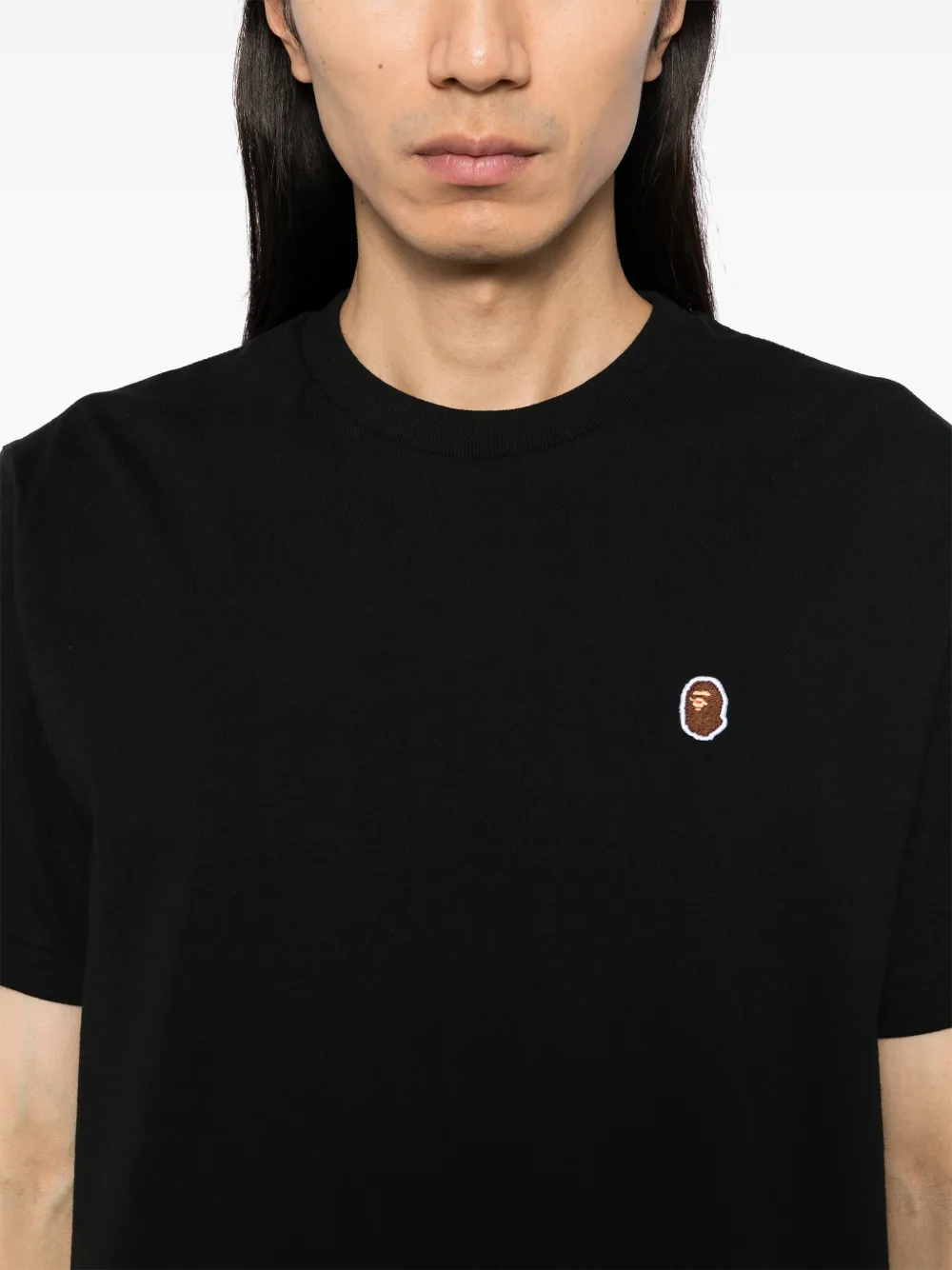 A BATHING APE T-shirt met logopatch Zwart