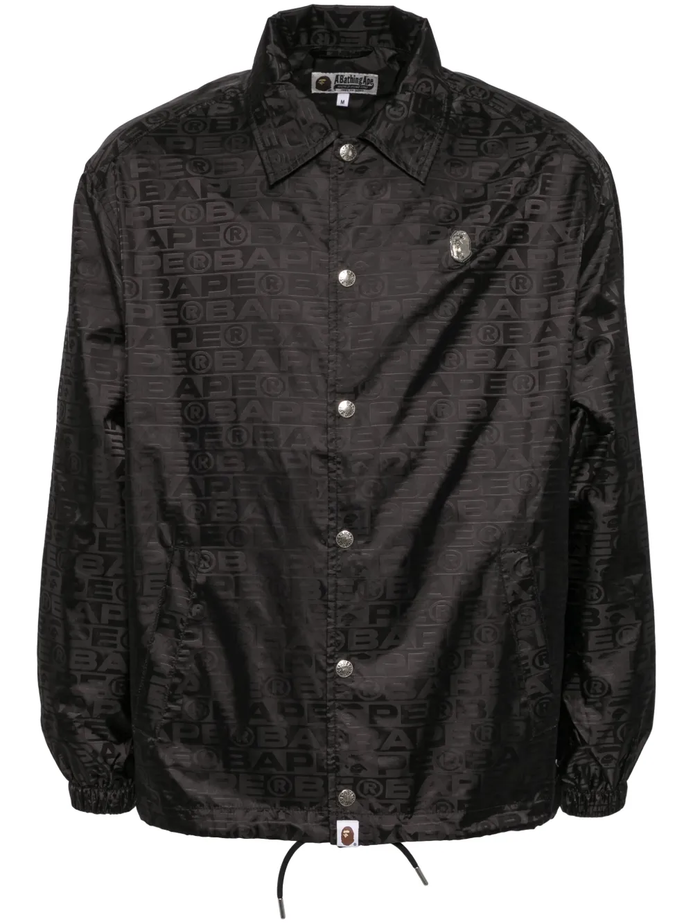 Shop A Bathing Ape Logo-monogram Shirt Jacket In Black