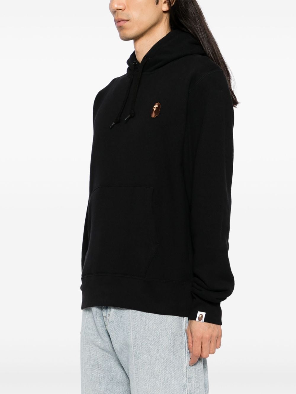 Shop A Bathing Ape Logo-patch Hoodie In Black