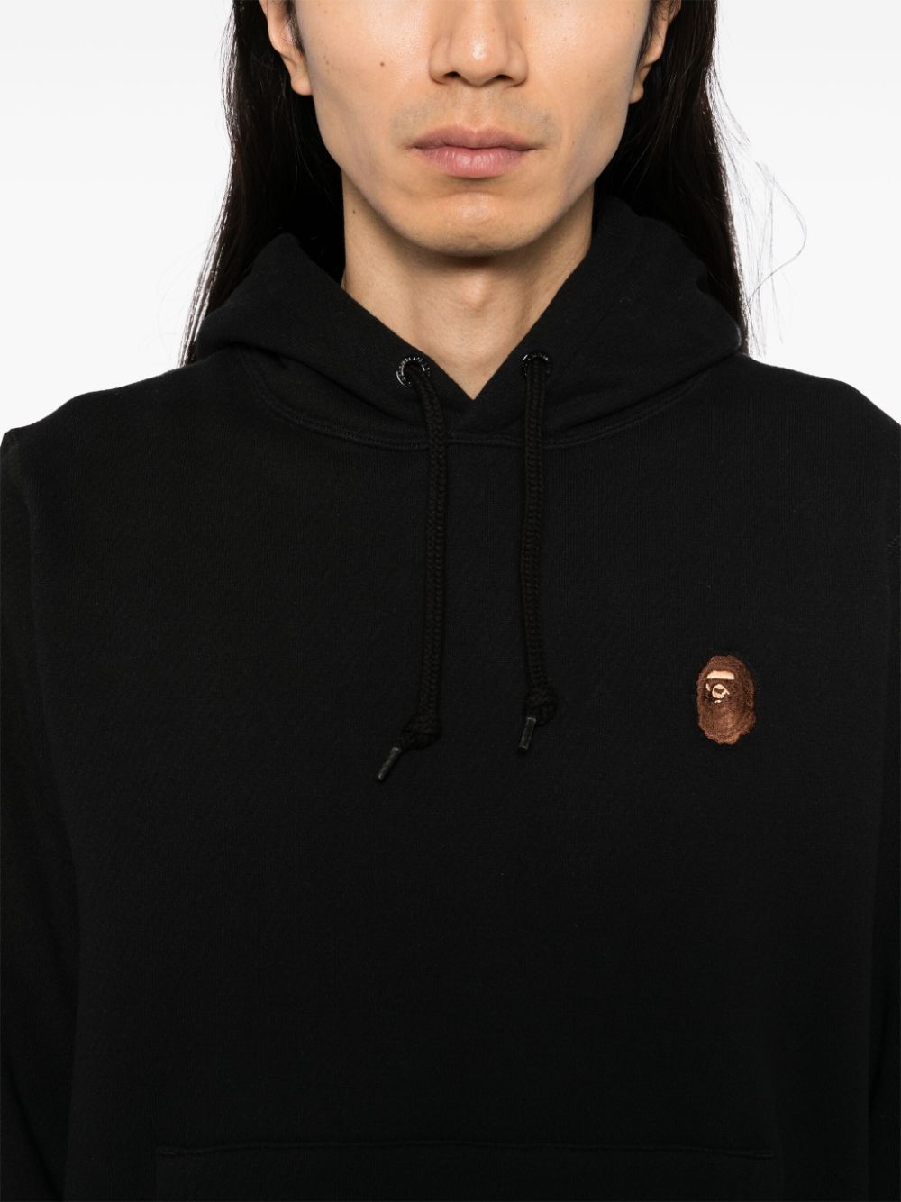 Shop A Bathing Ape Logo-patch Hoodie In Black