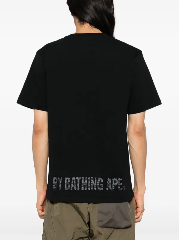 A BATHING APE® logo-print T-shirt | Black | FARFETCH