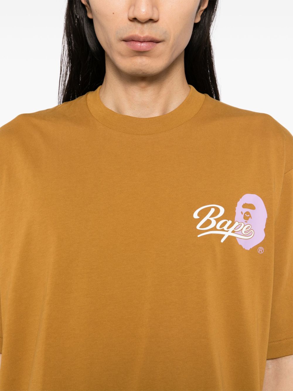 Shop A Bathing Ape Logo-print T-shirt In Neutrals