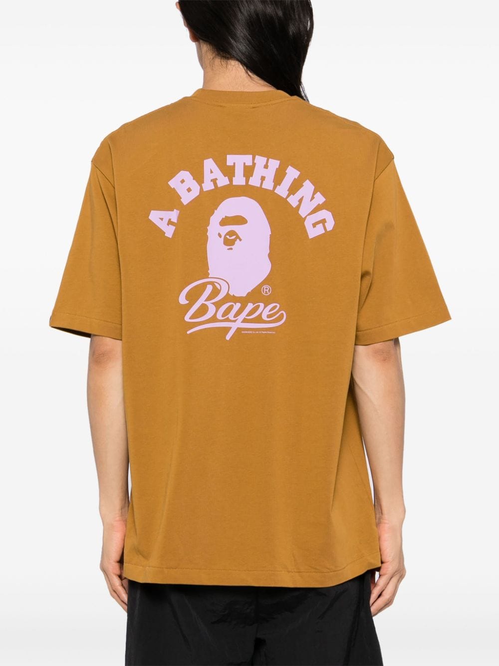 Shop A Bathing Ape Logo-print T-shirt In Neutrals