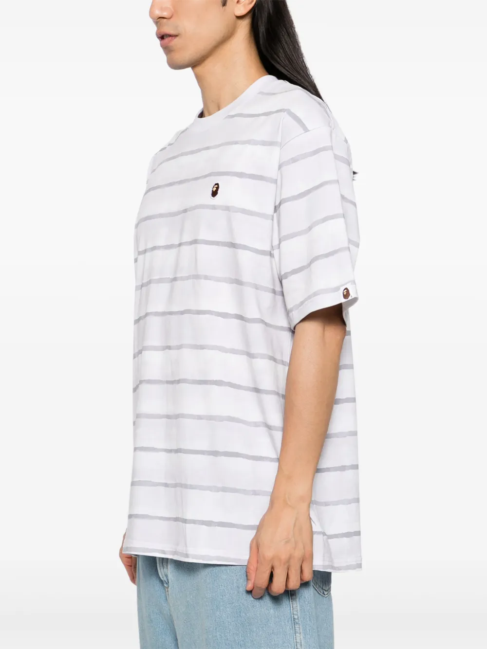 A BATHING APE Gestreept T-shirt Wit