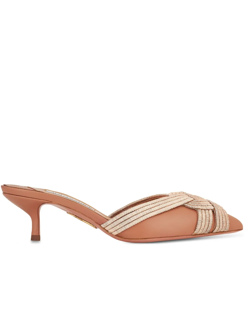 Aquazzura Felix 50 Leather Mules In Pink