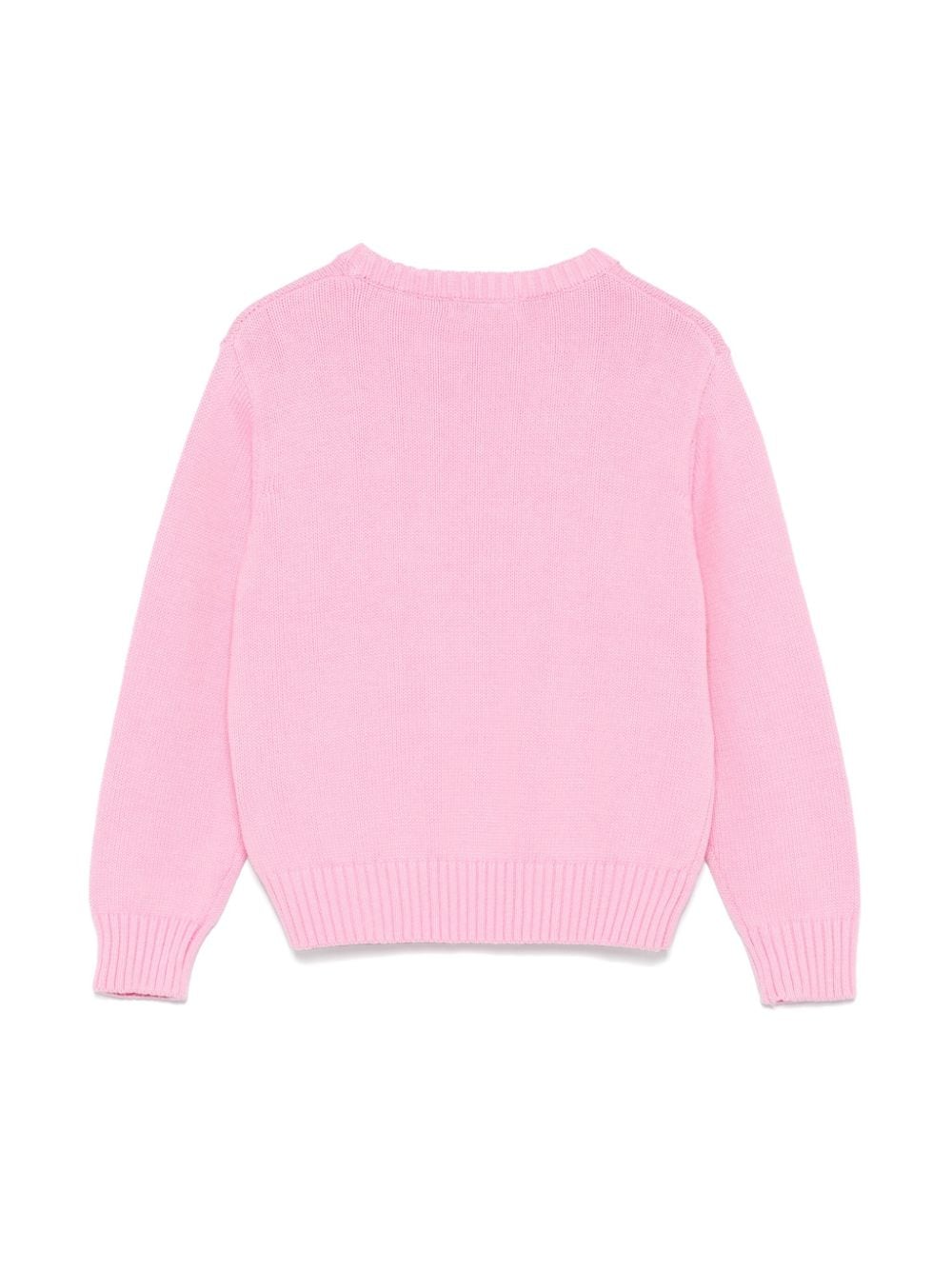 MSGM Kids intarsia-logo sweater - Roze