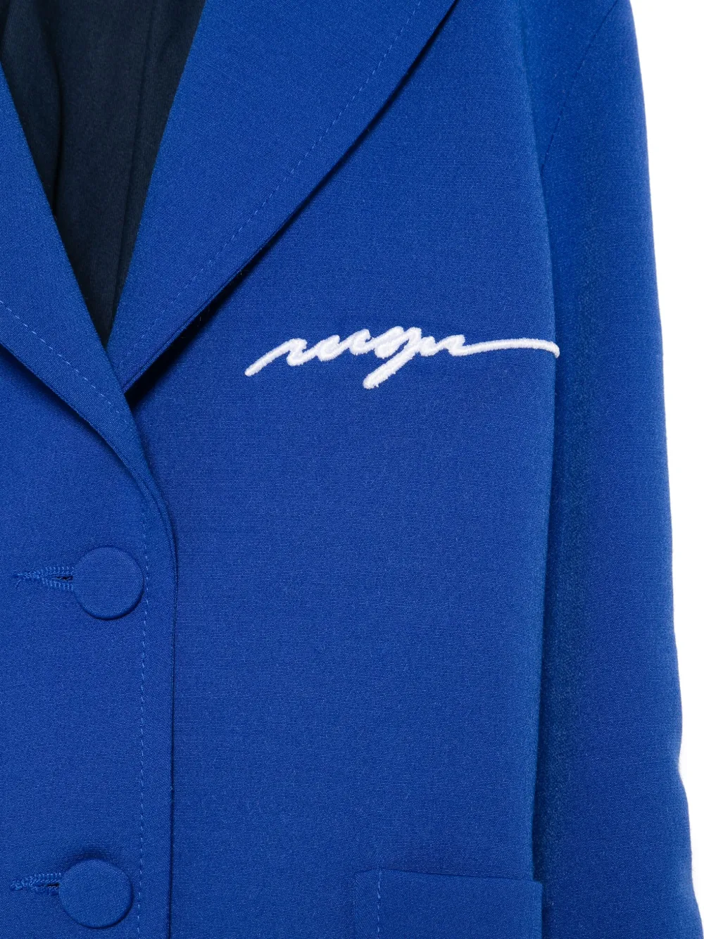 MSGM Kids Blazer met geborduurd logo Blauw
