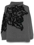 Alberta Ferretti floral-intarsia sweater - Grey