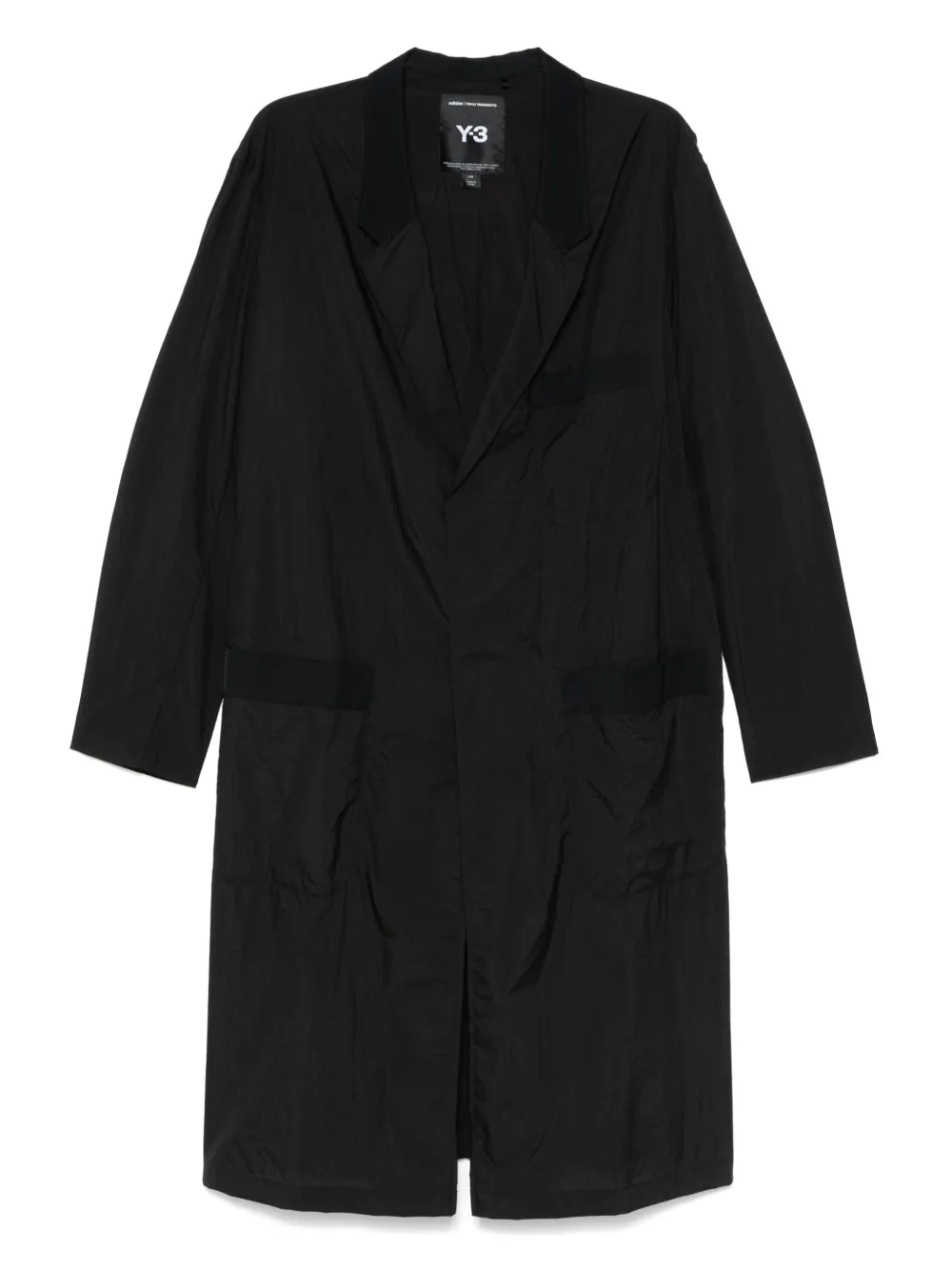 Y-3 Jas met enkele rij knopen Zwart