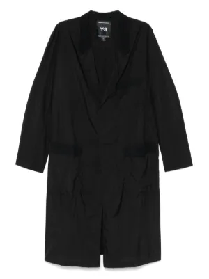 Y/Project draped-detail Coat | Black | FARFETCH