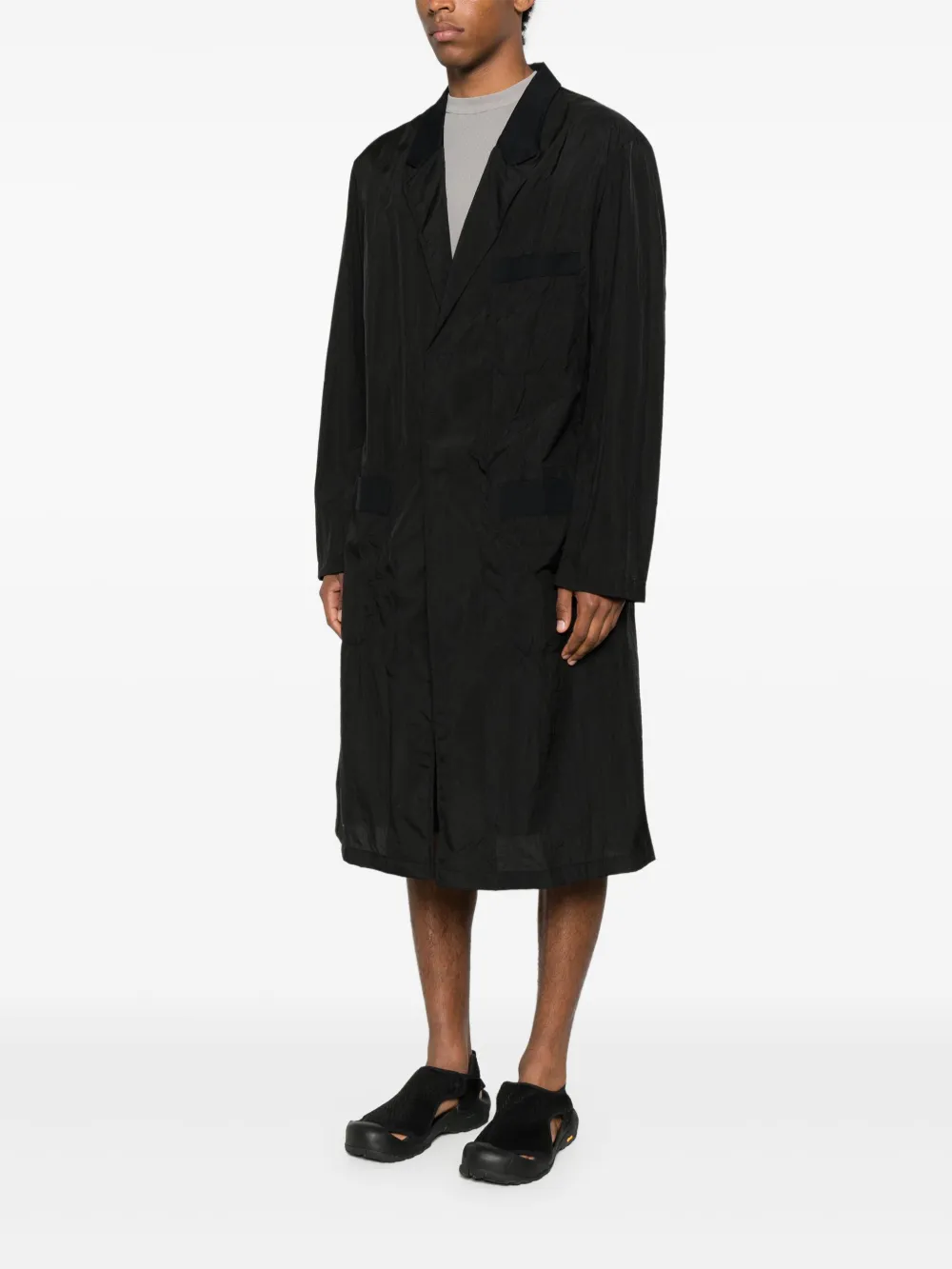 Y-3 Jas met enkele rij knopen Zwart
