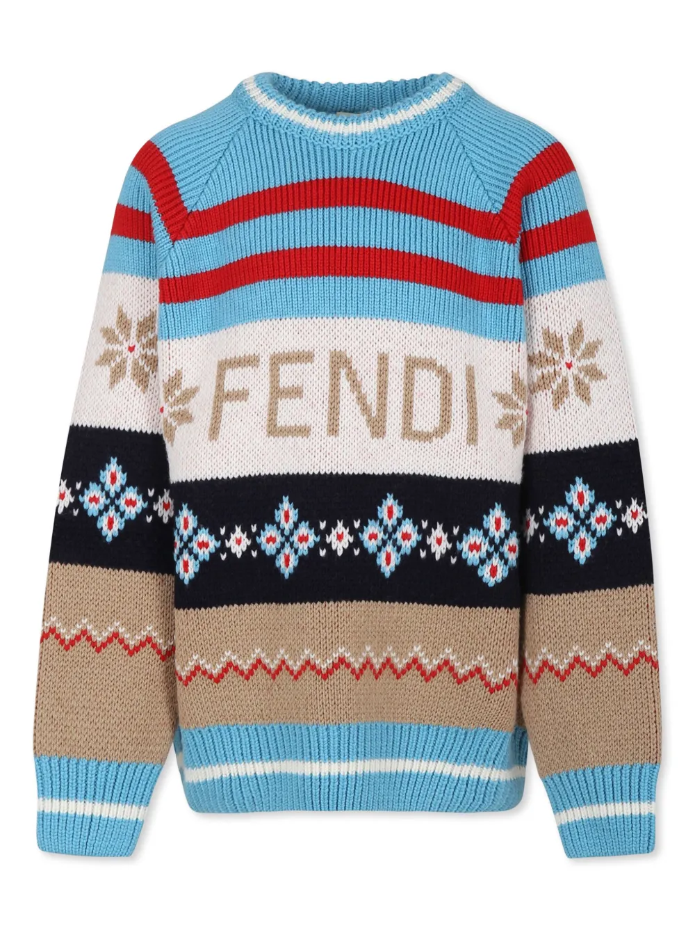 Fendi Kids Trui met jacquard Blauw