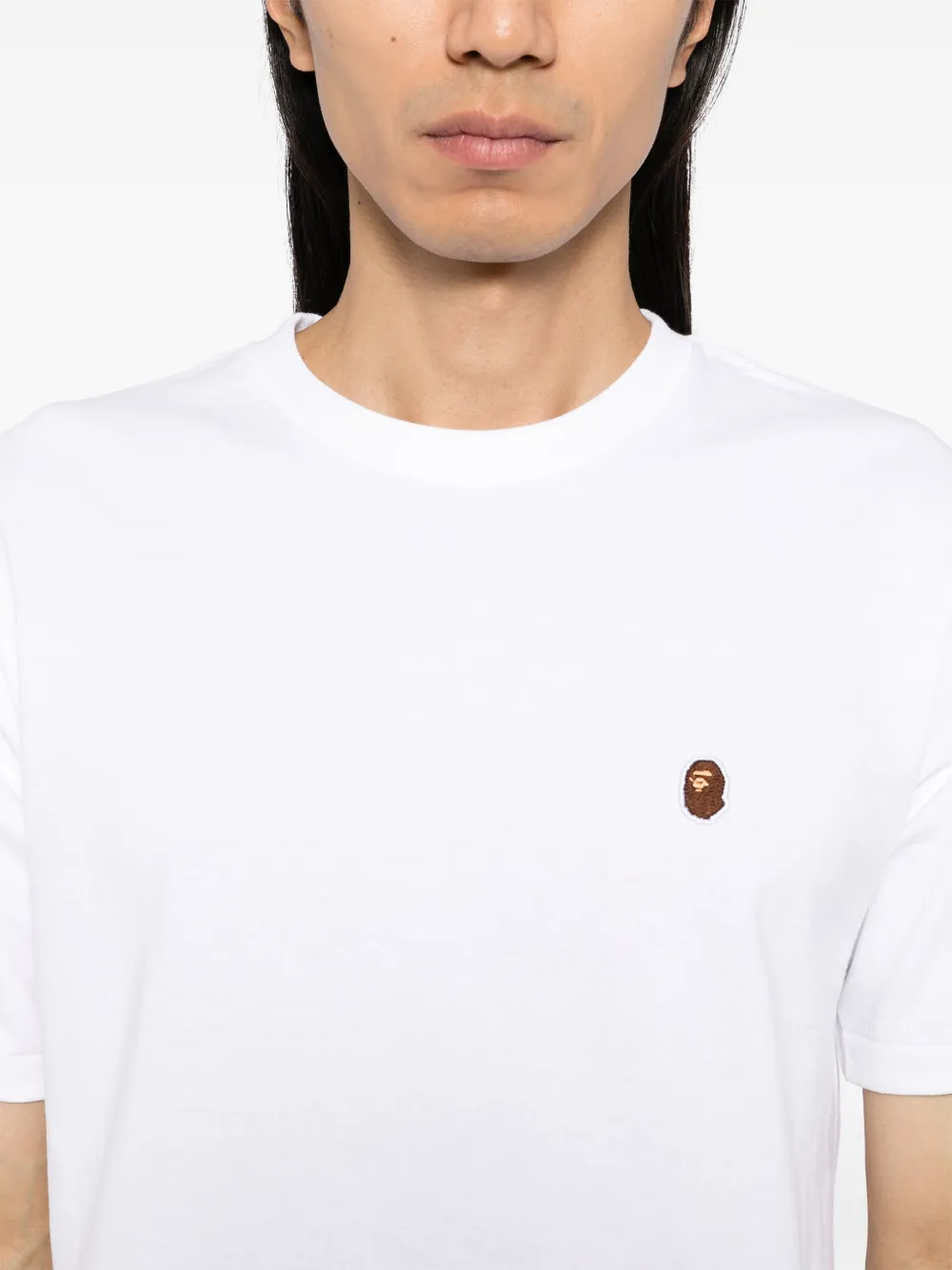 A BATHING APE T-shirt met logopatch Wit