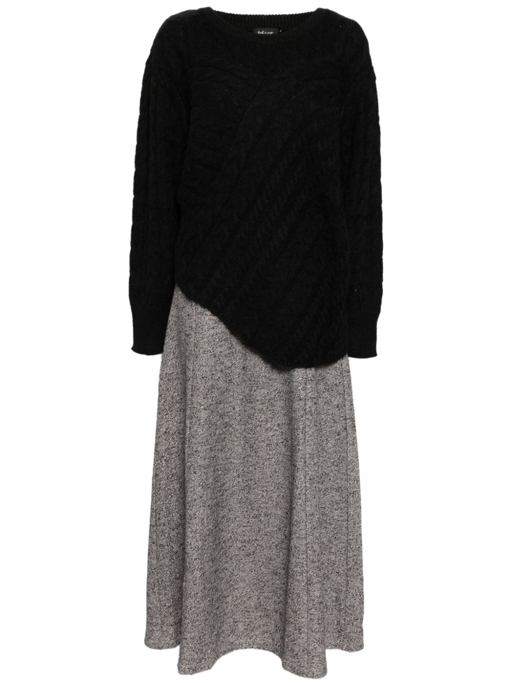 Shop Tout A Coup Cable-knit Dress Set In Black