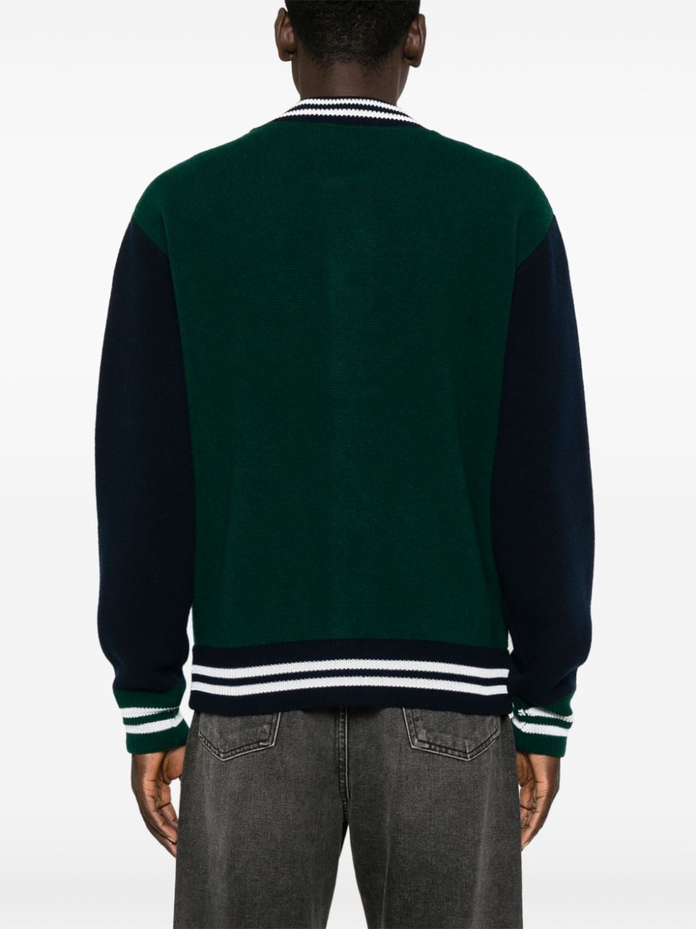 Shop Roberto Collina Knitted Bomber Jacket In Green