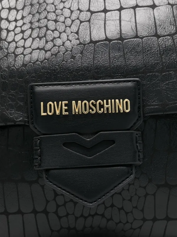 NWT LOVE MOSCHINO black leather shops crock crossbody shoulder bag