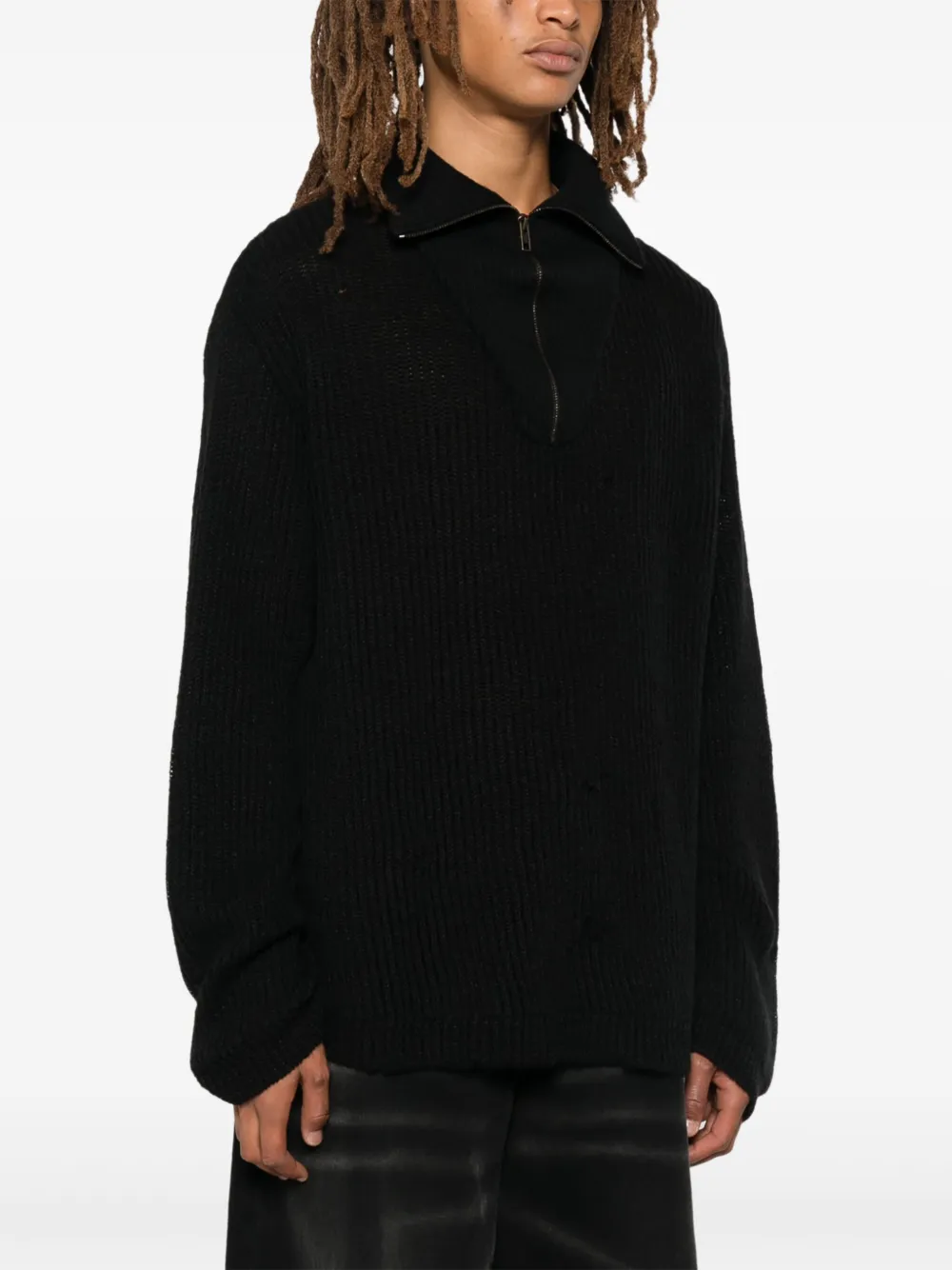 Maison Margiela Trui met halve rits Zwart