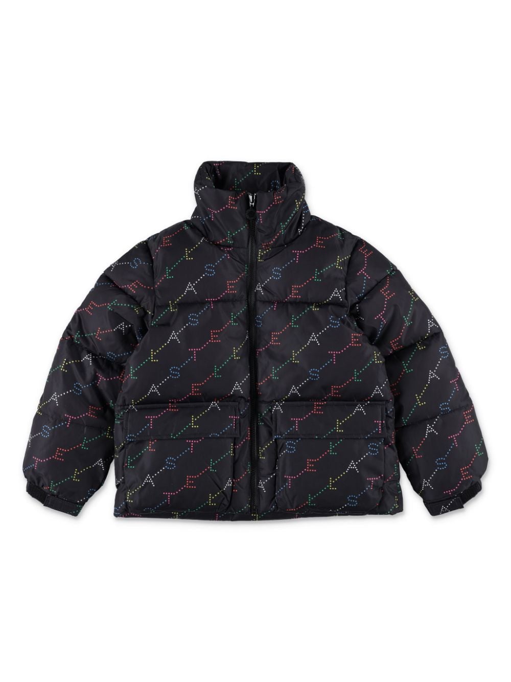 Stella McCartney Kids all-over logo puffer jacket - Nero