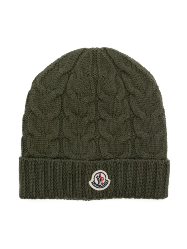 MONCLER ブラックケーブルニットビーニー 【公式通販】