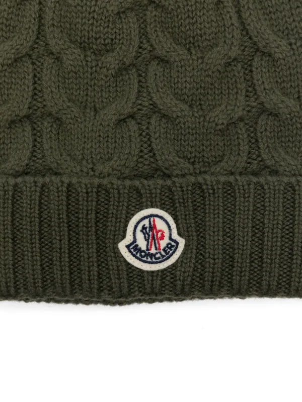MONCLER ブラックケーブルニットビーニー MONCLER ブラックケーブルニットビーニー 【公式通販】
