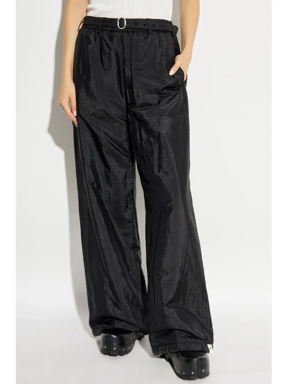 Jil Sander Broek met wijde pijpen Zwart