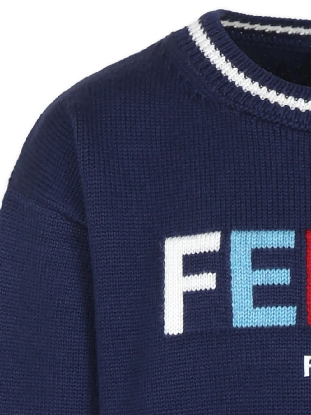 Fendi Kids Trui met geborduurd logo Blauw