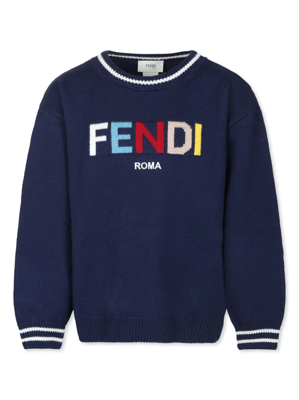 Fendi Kids Trui met geborduurd logo Blauw