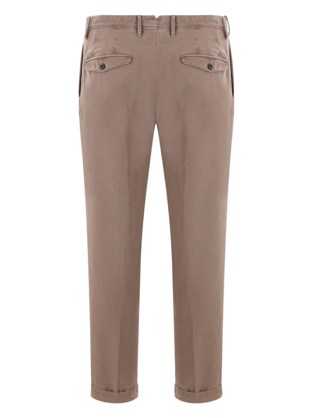 Shop Incotex Gabardine Tapered Trousers In Neutrals