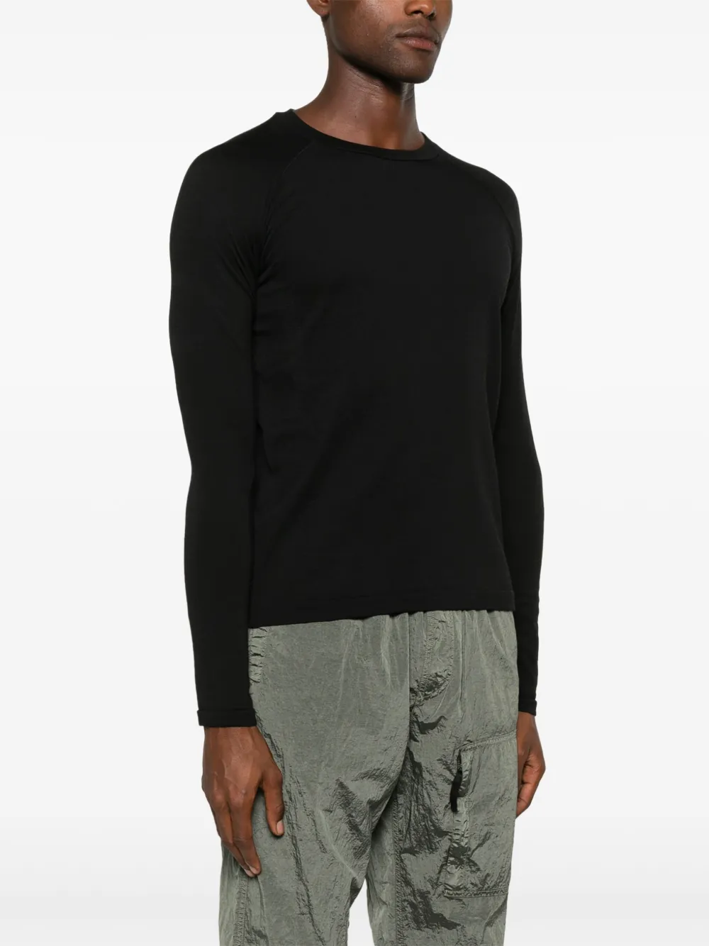 Y-3 W Run gebreide sweater Zwart