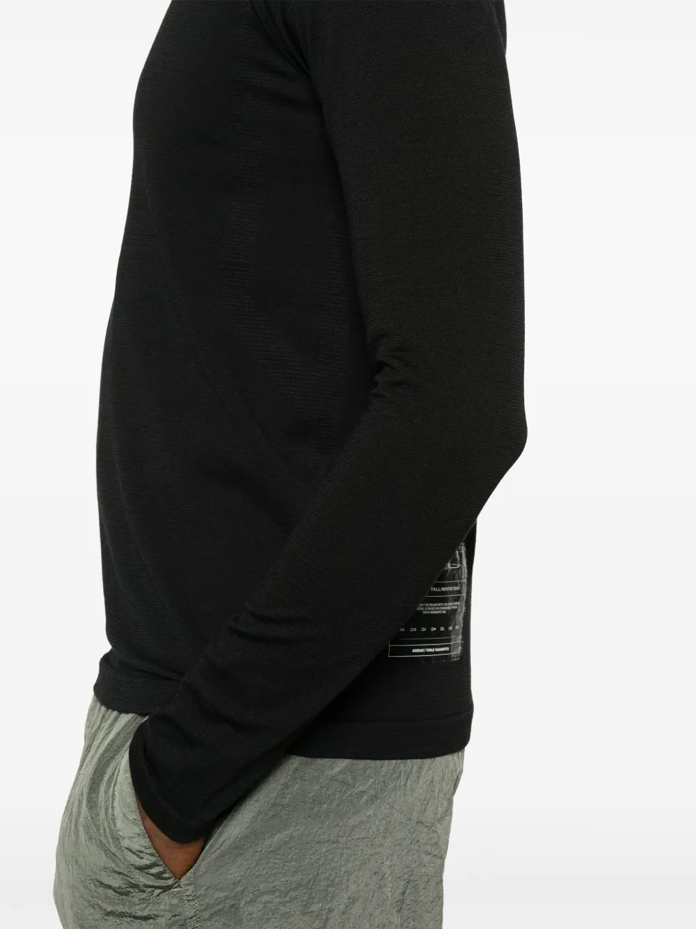 Y-3 W Run gebreide sweater Zwart
