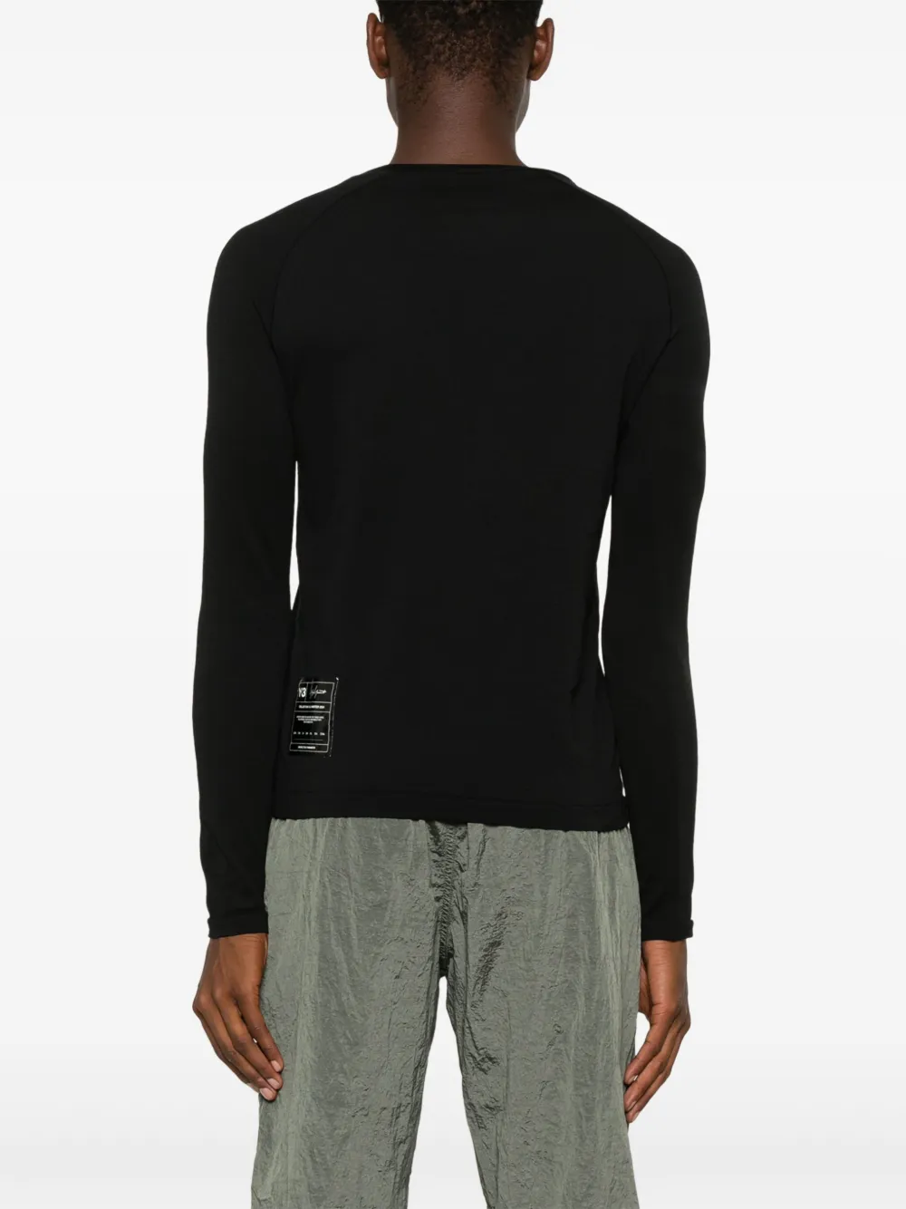 Y-3 W Run gebreide sweater Zwart