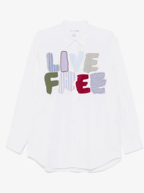 Comme Des Garçons Shirt camisa con parche de letras