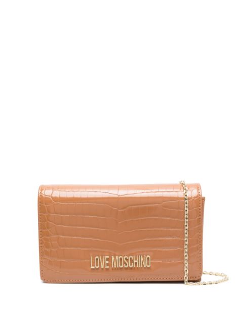 Love Moschino croc-embossed shoulder bag Women