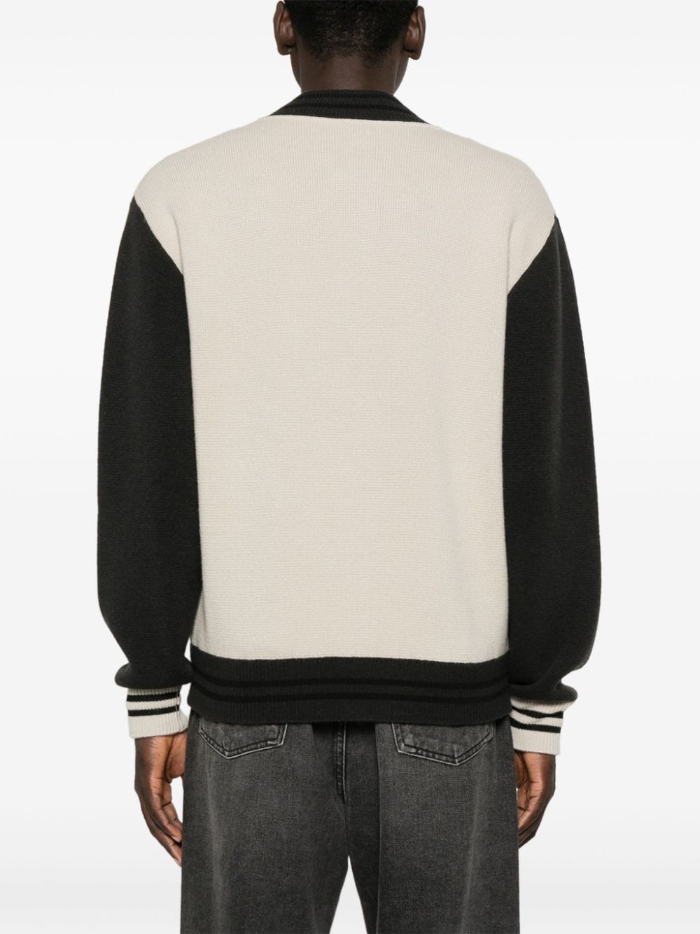 Shop Roberto Collina Knitted Bomber Jacket In Neutrals