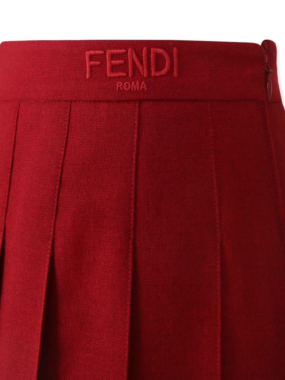 Fendi Kids Geplooide midi-rok met afwerking Rood