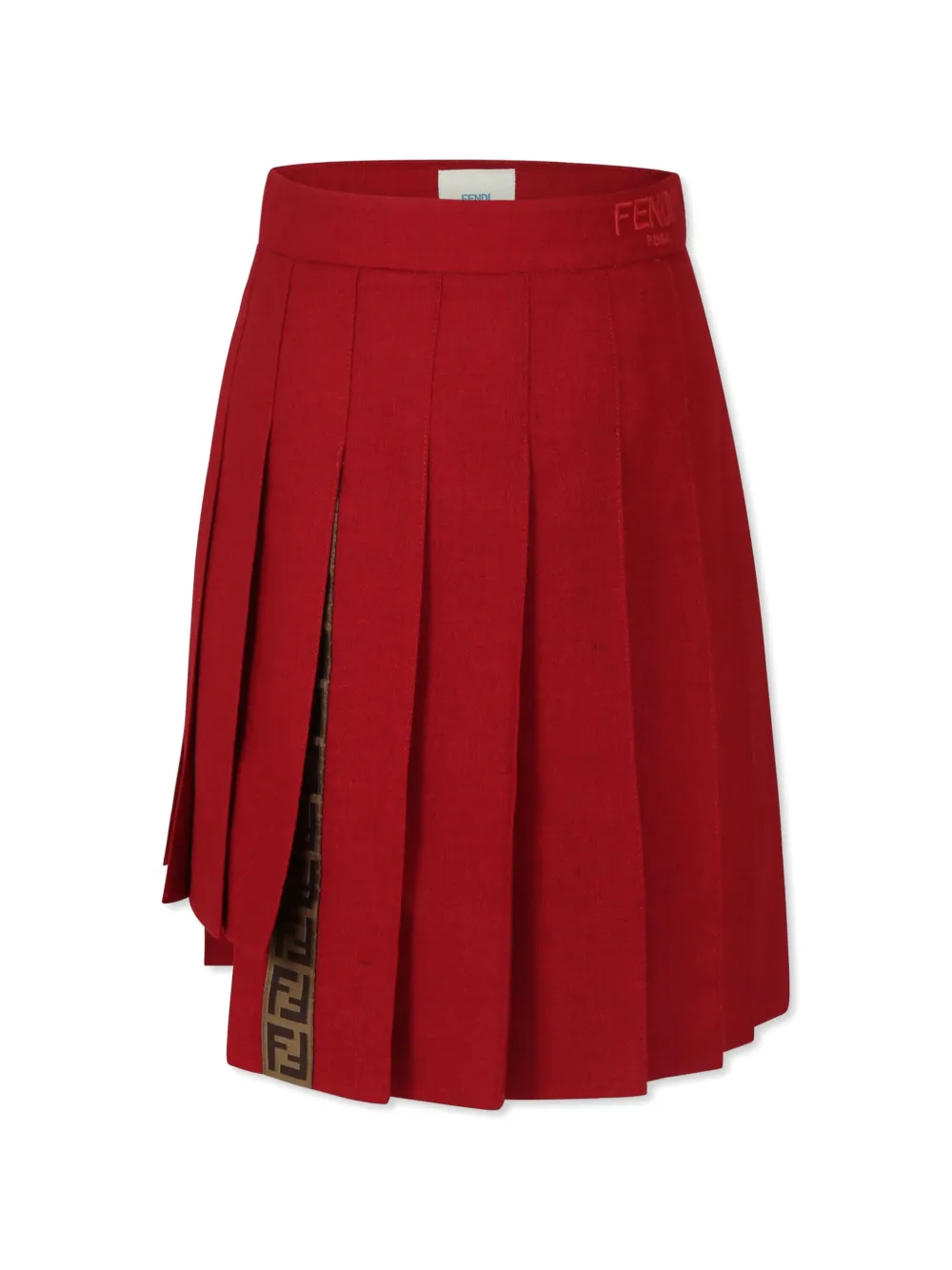 Fendi Kids' Step-hem Pleated Midi Skirt
