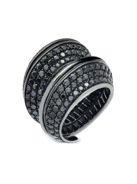 LILY GABRIELLA 18kt black gold Double Spira diamond ring
