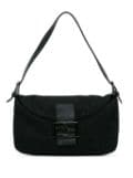 Fendi Pre-Owned 2000-2010 Zucchino Canvas Double Flap uette shoulder bag - Black