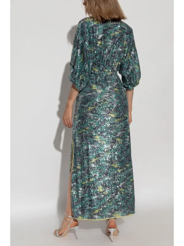 DVF Diane Von Furstenberg Jessel sequin-embellished Midi Dress | Green
