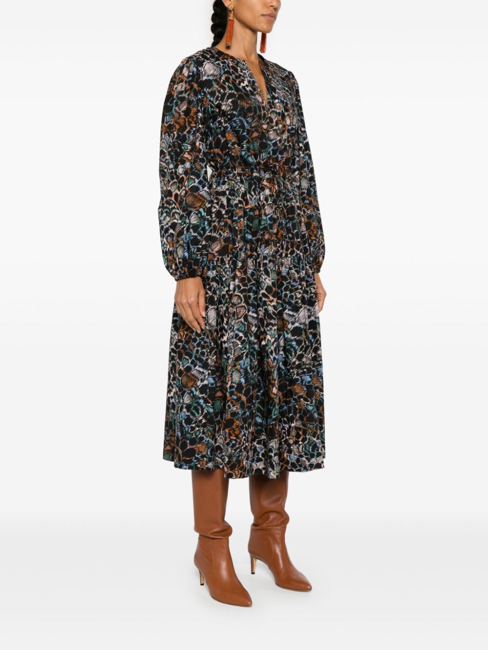 Shop Ulla Johnson Aurelie Midi Dress In Black