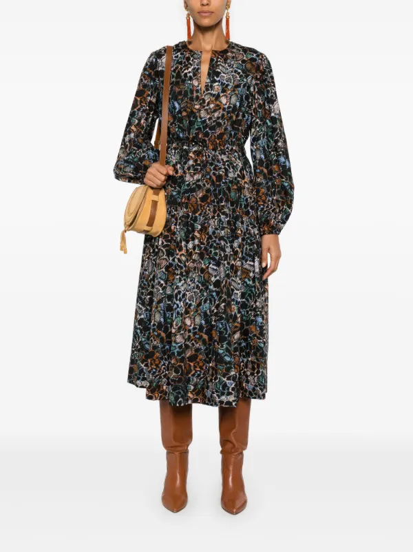 Ulla Johnson Aurelie Midi Dress | Black | FARFETCH