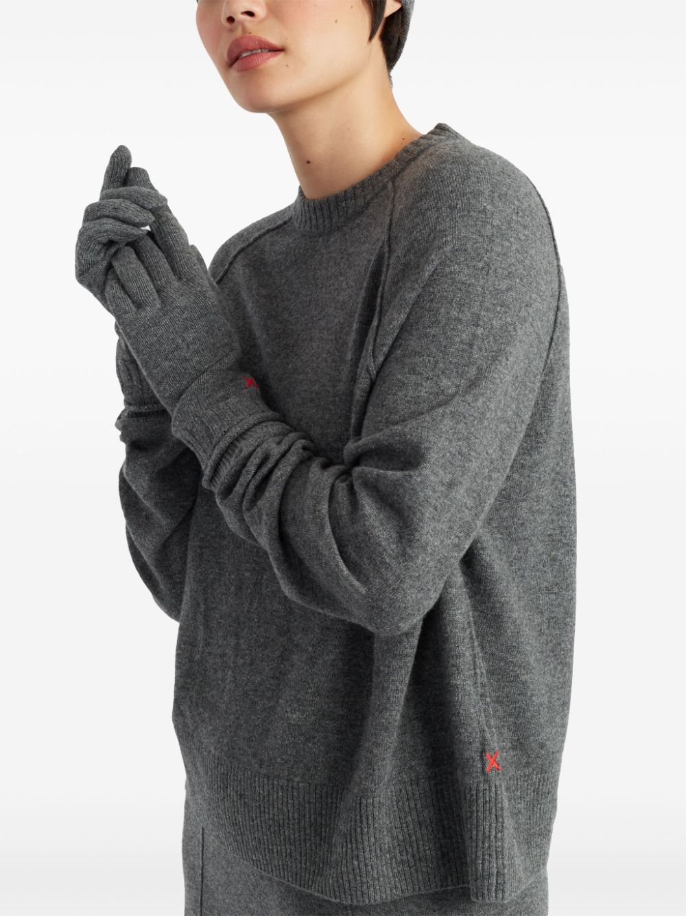 Shop Chinti & Parker Knitted Gloves In 灰色