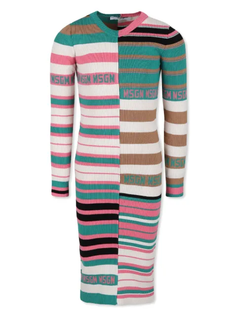 MSGM Kids intarsia-knit logo striped dress