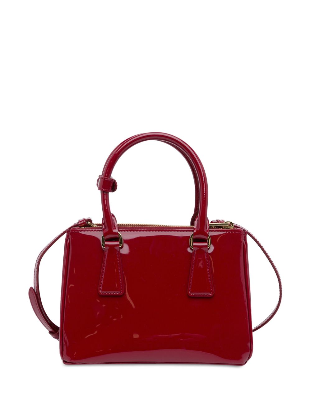 Prada Pre-Owned 2013-2023 Mini gelakte Galleria Double Zip boekentas - Rood