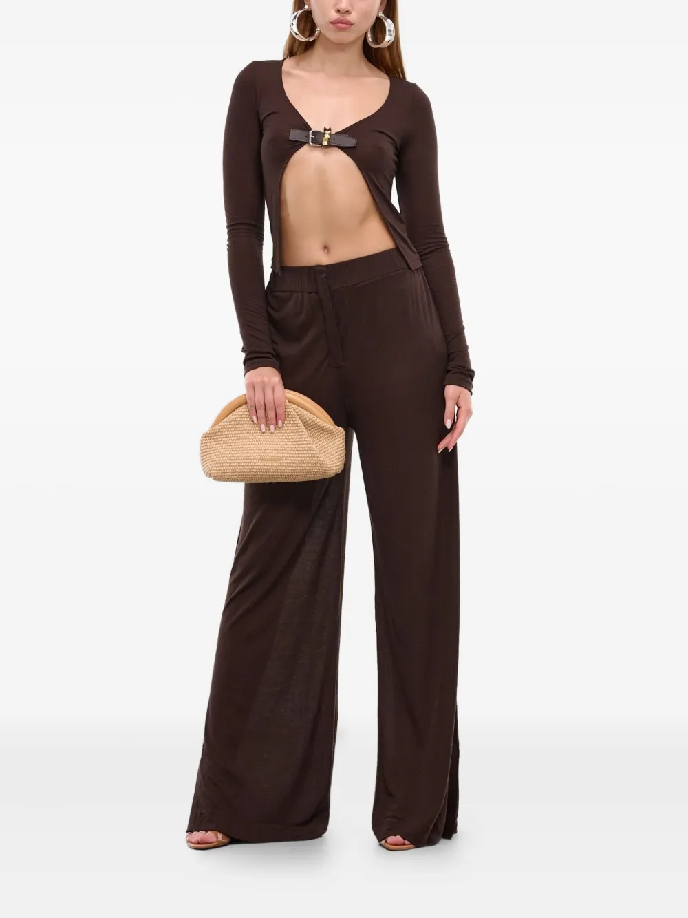 16Arlington elastic-waist palazzo pants - Bruin
